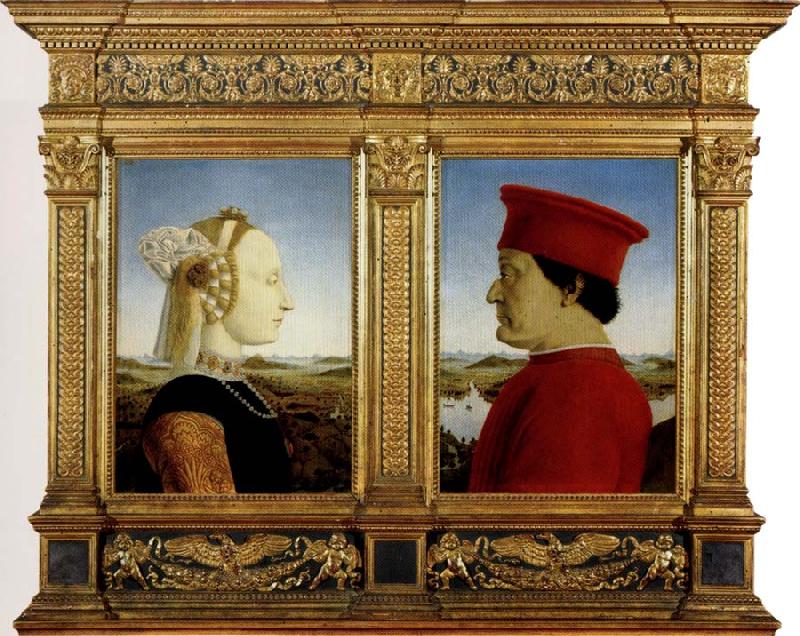 Piero della Francesca Portrait of the Duke and Duchess of Montefeltro oil painting picture